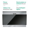 Refurbished Hotpoint PHVP64FALK 60cm Angled Cooker Hood Black Glass &amp; Stainless Steel