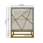 Zhara 2 Drawer Bedside Table in Grey with Gold Painted Wooden Trim
