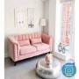 Pink Velvet 2 Seater Sofa - Lotti