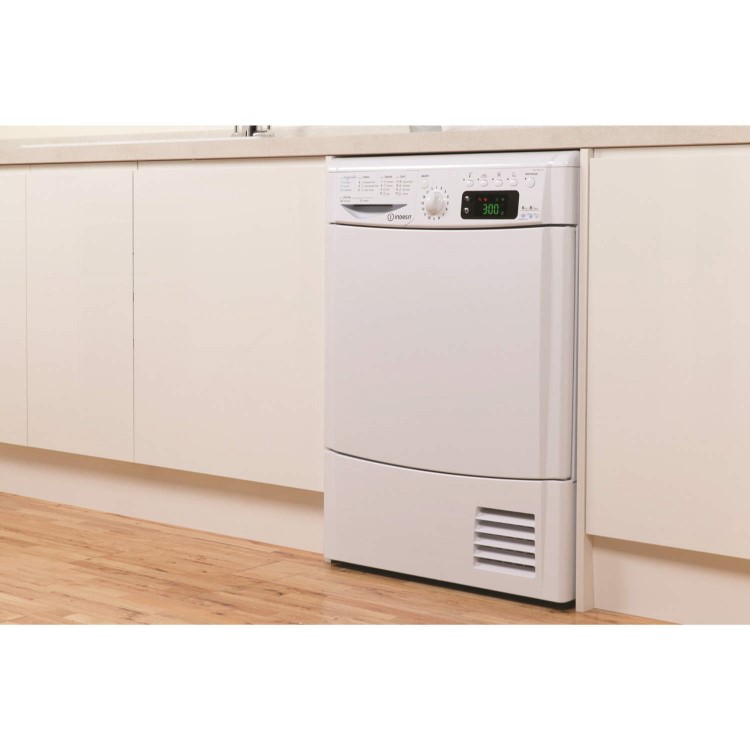 INDESIT IDCE8450BH EcoTime 8kg Freestanding Condenser Tumble Dryer - White