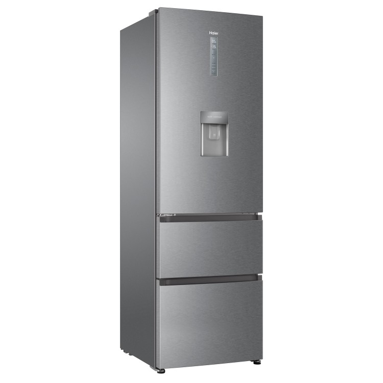 Refurbished Haier HTR3619FWMP Freestanding 345 Litre 70/30 Fridge Freezer Stainless Steel