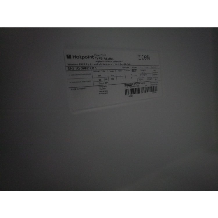 Refurbished Hotpoint SH81QGRFD Day 1 363L 188x60cm Freestanding Fridge - Graphite