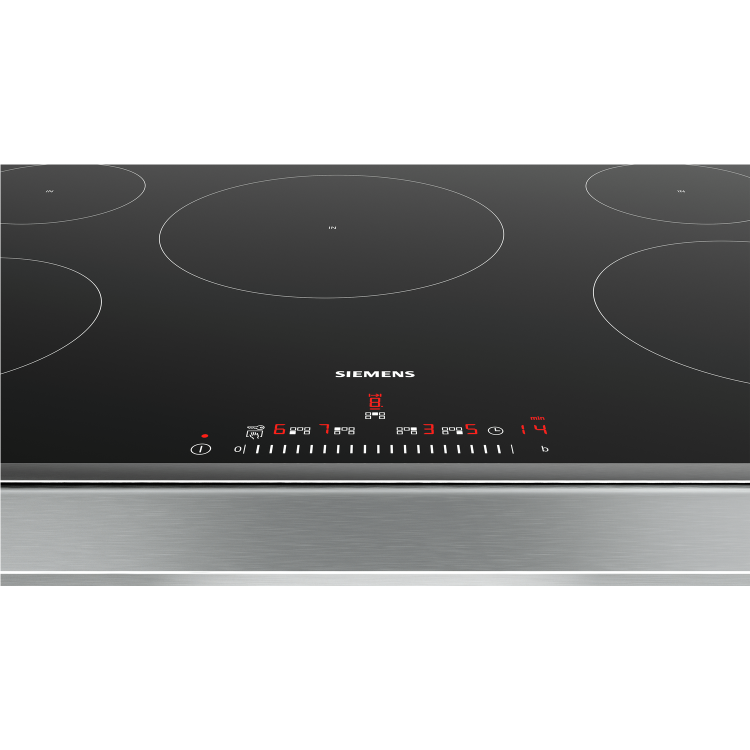 Refurbished Siemens EH845FVB1E 80cm 5 Zone Induction Hob Black With Stainless Steel Frame