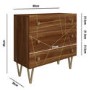 GRADE A1 - Halo 3 Drawer Chest of Drawers with Brass Inlay in Natural Honey 