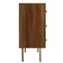 GRADE A1 - Halo 3 Drawer Chest of Drawers with Brass Inlay in Natural Honey 