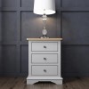 Darley Two Tone Bedside Table in Solid Oak and Grey