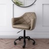 Beige Faux Leather Office Chair with Swivel Base - Marley