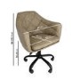 Beige Faux Leather Office Chair with Swivel Base - Marley