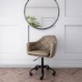 Beige Faux Leather Office Chair with Swivel Base - Marley