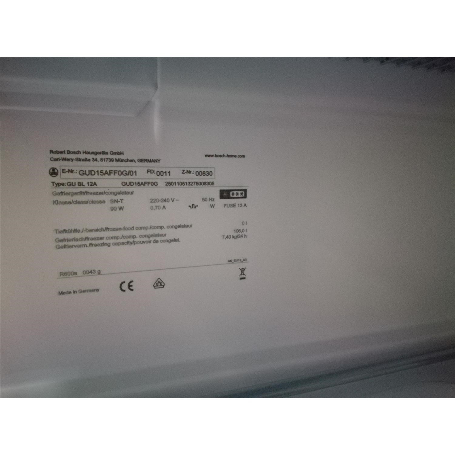 Refurbished Bosch GUD15AFF0G Serie 6 Under Counter Integrated Freezer BuyItDirect.ie