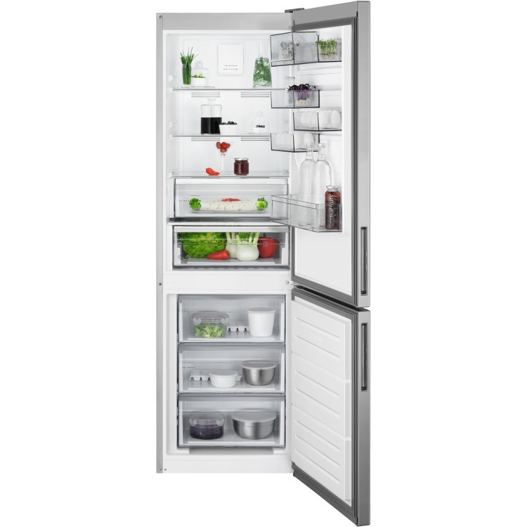 Refurbished AEG RCB632E4MX Freestanding 324 Litre 60/40 Fridge Freezer Stainless Steel Doors