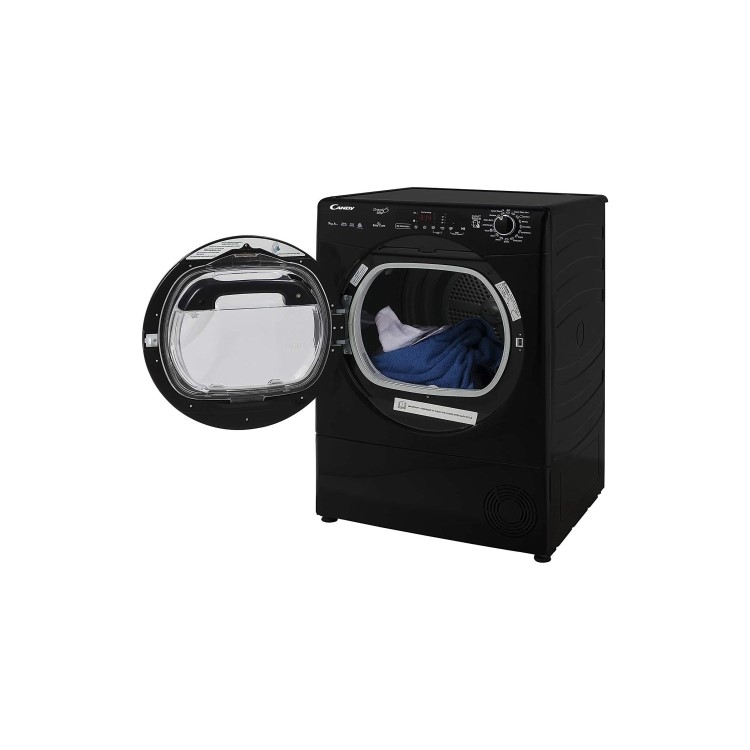 Refurbished Candy GVSH9A2DCEB-80 Smart Freestanding 9KG Heat Pump Tumble Dryer Black