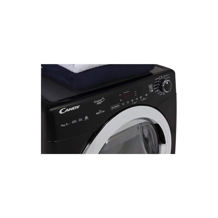 Refurbished Candy GVSH9A2DCEB-80 Smart Freestanding 9KG Heat Pump Tumble Dryer Black