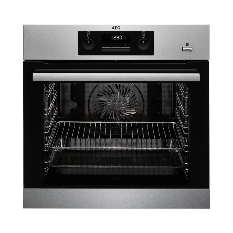 Refurbished AEG BPS351020M 60cm Single Built In Electric Oven Stainless Steel