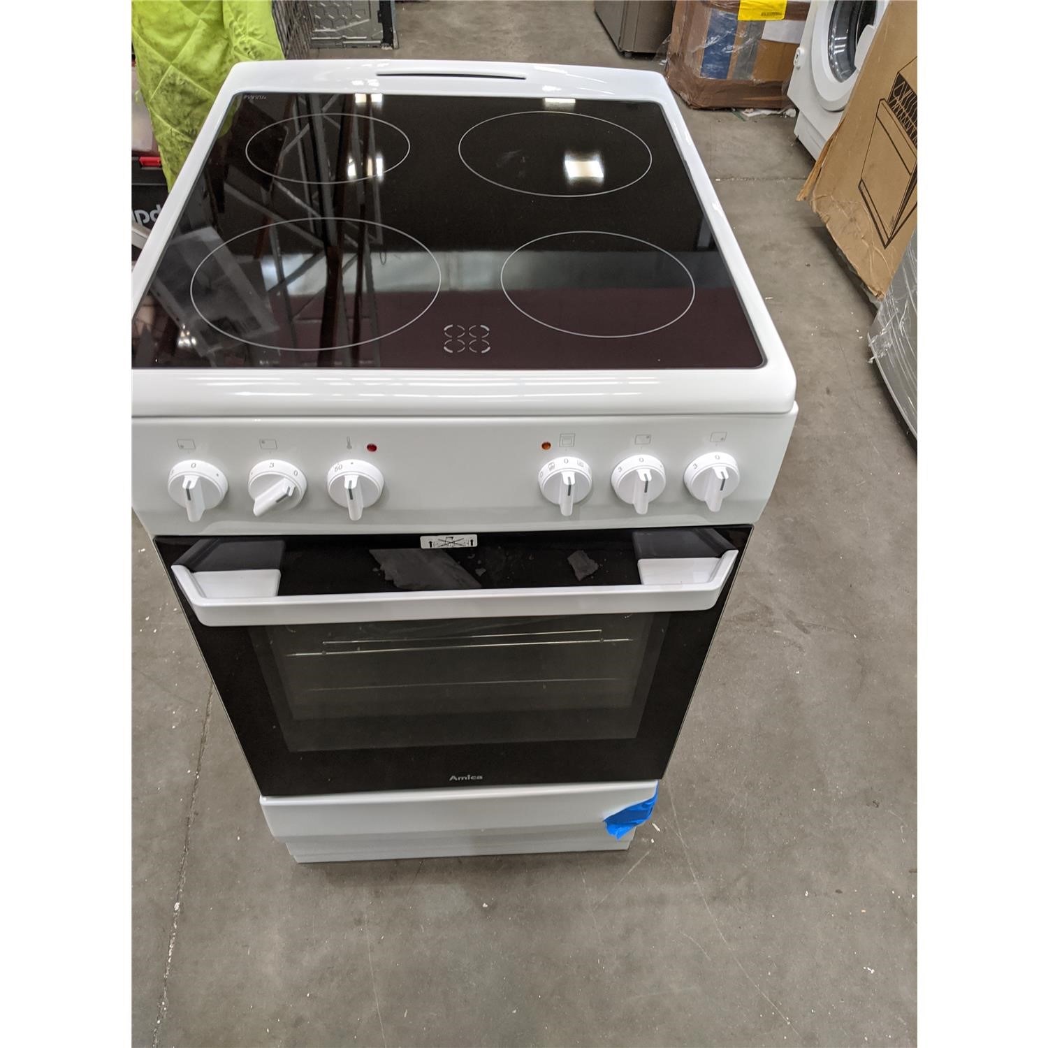 Refurbished Amica AFC1530WH 50cm Electric Cooker With Ceramic Hob White