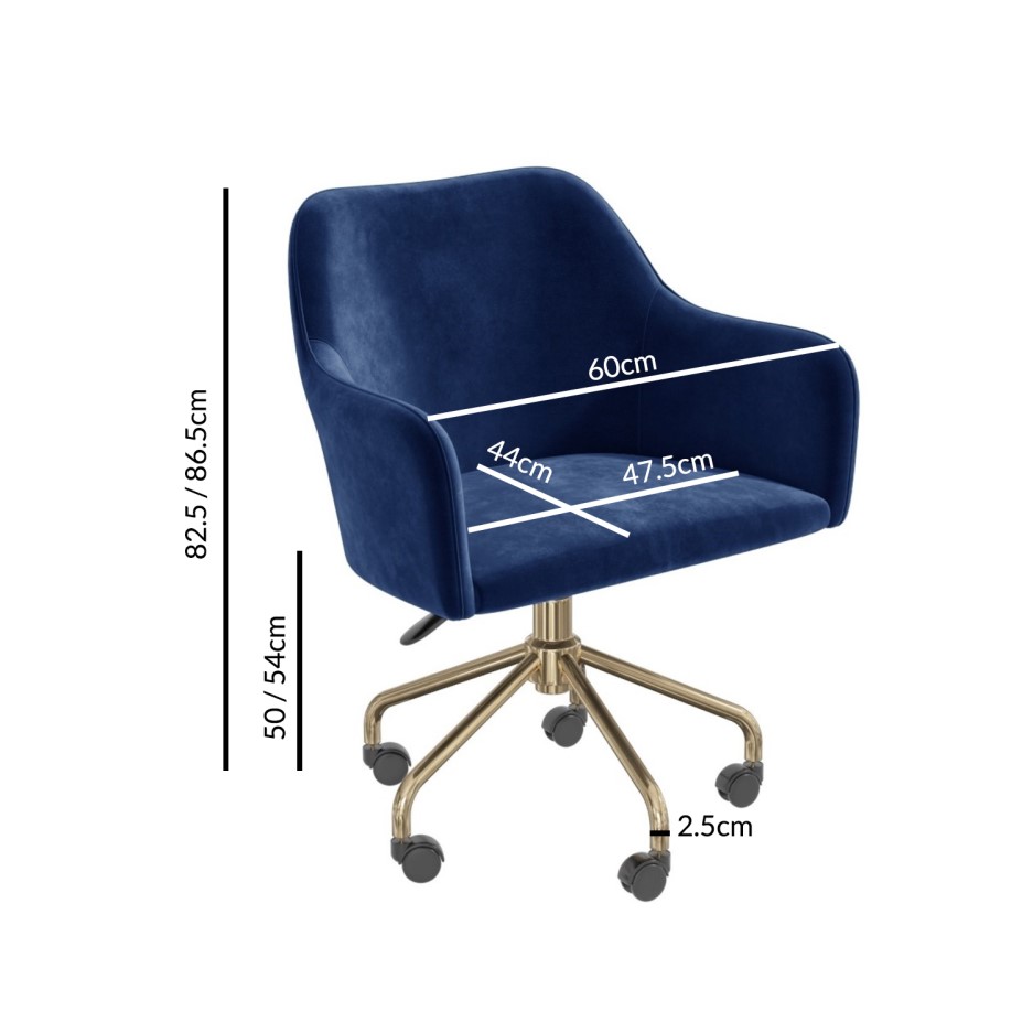 Blue gold office chair Clearance