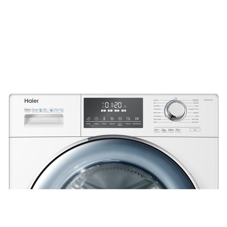 Refurbished Haier HW80-B14876 Freestanding 8KG 1400 Spin Washing Machine