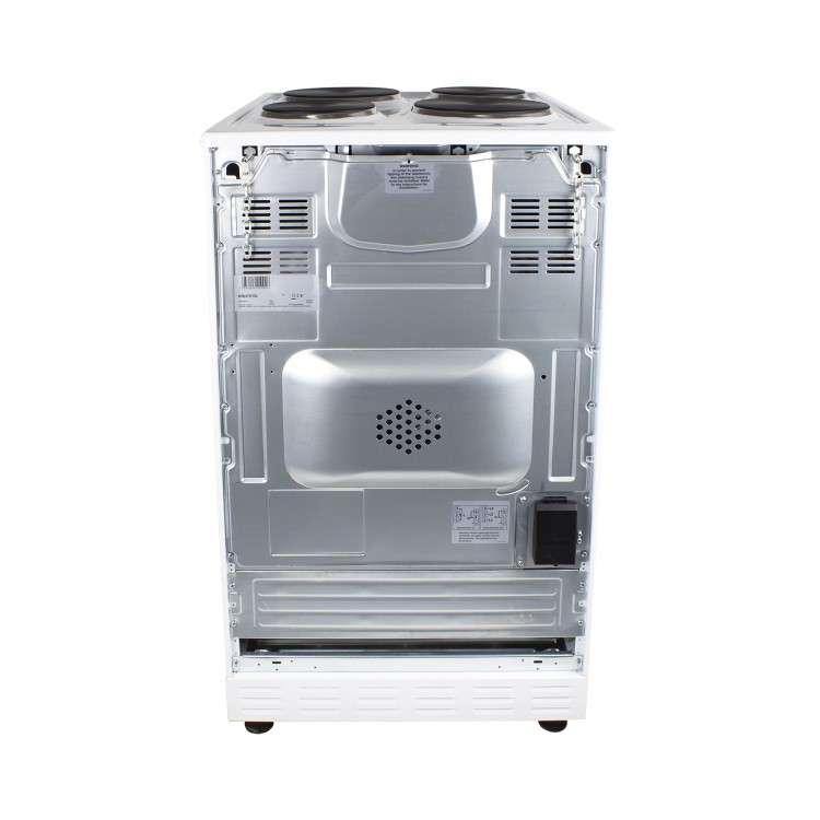 Refurbished electriQ EQEC50W1 50cm Single Oven Electric Cooker with Sealed Plate Hob White
