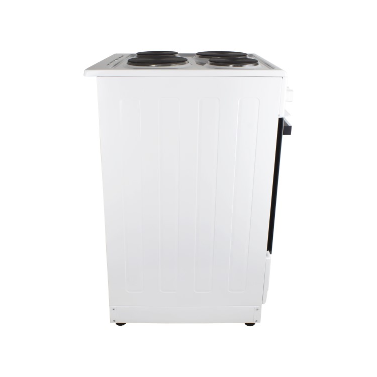 Refurbished electriQ EQEC50W1 50cm Single Oven Electric Cooker with Sealed Plate Hob White