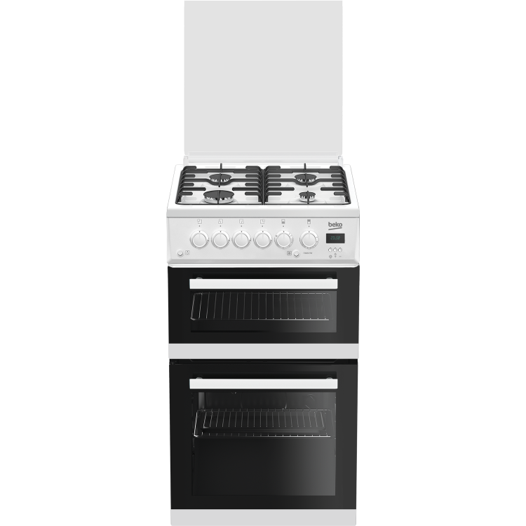 Refurbished Beko EDG506W 50cm Double Cavity Gas Cooker White