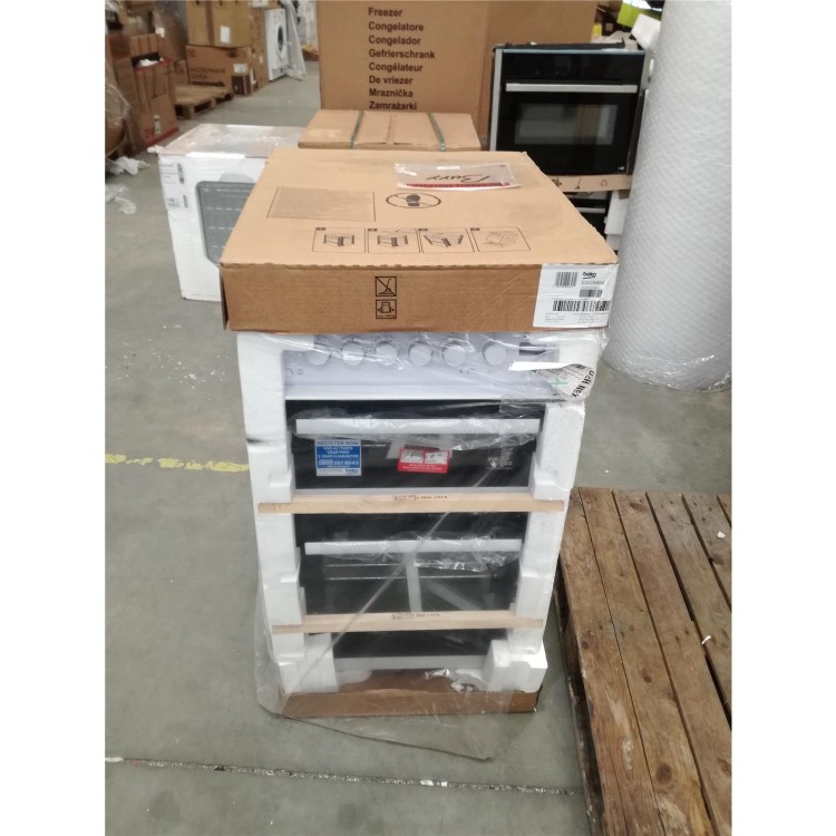 Refurbished Beko EDG506W 50cm Double Cavity Gas Cooker White