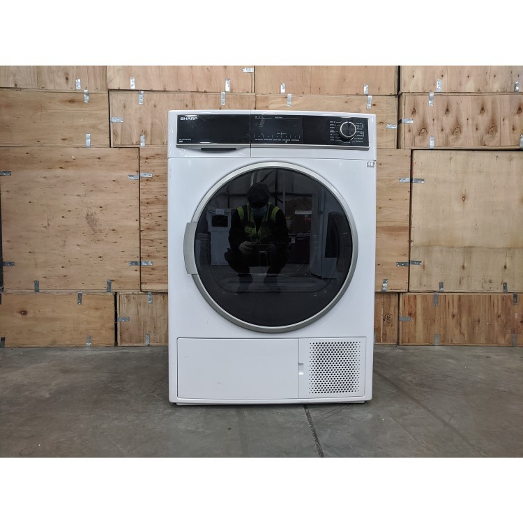Refurbished Sharp KD-HHH9S7GW2-EN Freestanding Heat Pump 9KG Tumble Dryer
