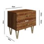 Mango Wood 2 Drawer Bedside Table with Hairpin Legs - Halo