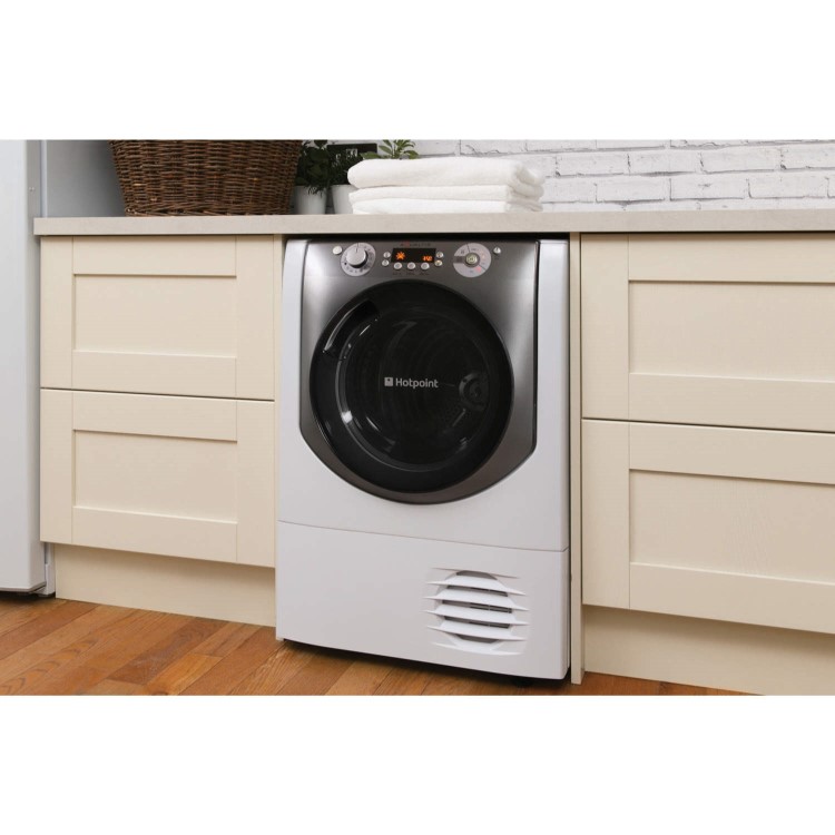 Hotpoint AQC9BF7E1 9kg Freestanding Condenser Tumble Dryer - White / Tungsten