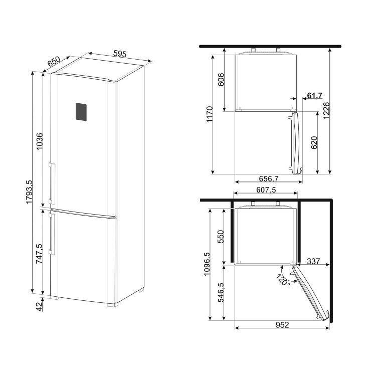 Smeg FC370X2PE 70/30 Frost Free Freestanding Fridge Freezer - Stainless Steel