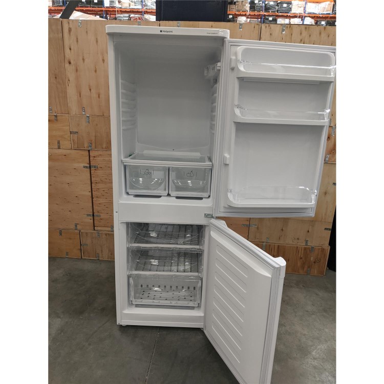 Refurbished HOTPOINT HBD5515W 206 Litre Freestanding Fridge Freezer 60/40 Split 55cm Wide - White