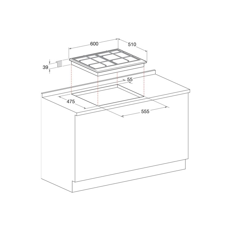 Refurbished Hotpoint PCN641IXH 60cm Four Burner Gas Hob Stainless Steel