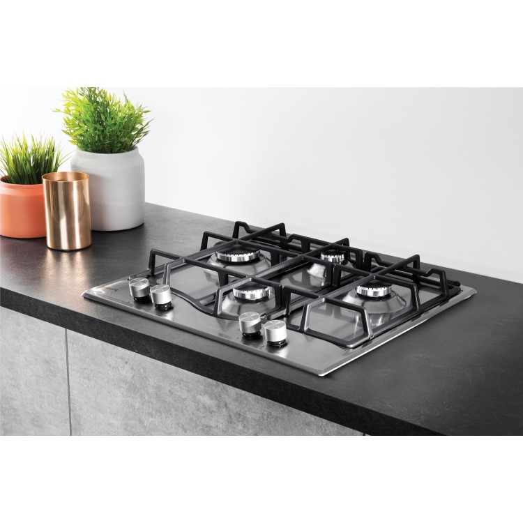 Refurbished Hotpoint PCN641IXH 60cm Four Burner Gas Hob Stainless Steel