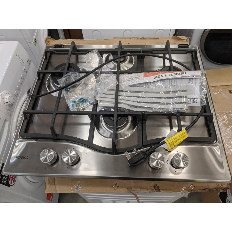 Refurbished Hotpoint PCN641IXH 60cm Four Burner Gas Hob Stainless Steel