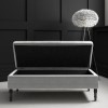 Grey Velvet End-of-Bed Ottoman Storage Bench with Button Detail - Safina