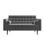 Grey Velvet 2 Seater Mid Century Quilted Sofa - Elba