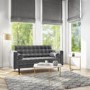 Grey Velvet 2 Seater Mid Century Quilted Sofa - Elba