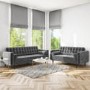 Grey Velvet 2 Seater Mid Century Quilted Sofa - Elba