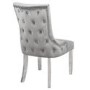 Pair of Button Back Grey Velvet Dining Chairs - Jade Boutique