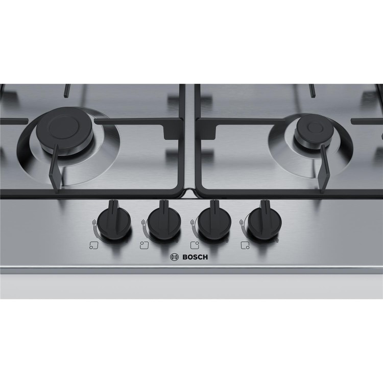 Bosch PGP6B5B60 Serie 4 60cm Four Burner Gas Hob - Stainless Steel