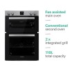 electriQ Built In Electric Double Oven - Stainless Steel