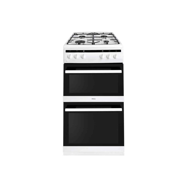 Amica 50cm Double Cavity Gas Cooker - White