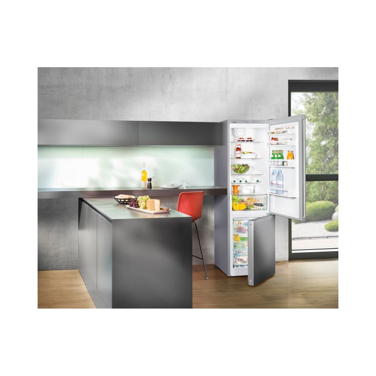 Refurbished Liebherr CNEL4813 338 Litre Freestanding Fridge Freezer 70/30 Split Frost Free 60cm Wide - Stainless Steel