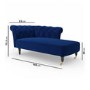 Navy Blue Velvet Chesterfield Chaise Longue Chair - Christiana