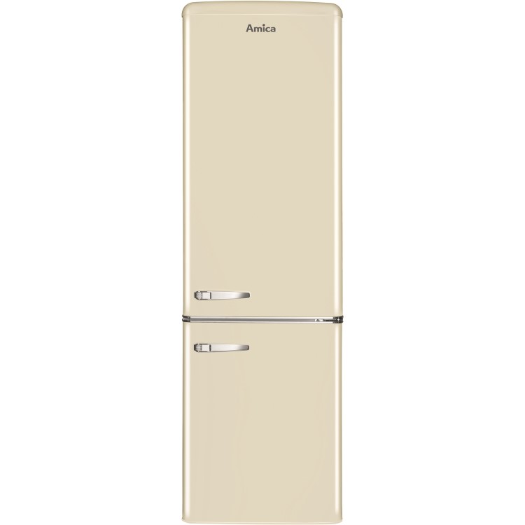 Refurbished Amica FKR29653C Retro Style 60/40 250L Freestanding Fridge Freezer - Cream
