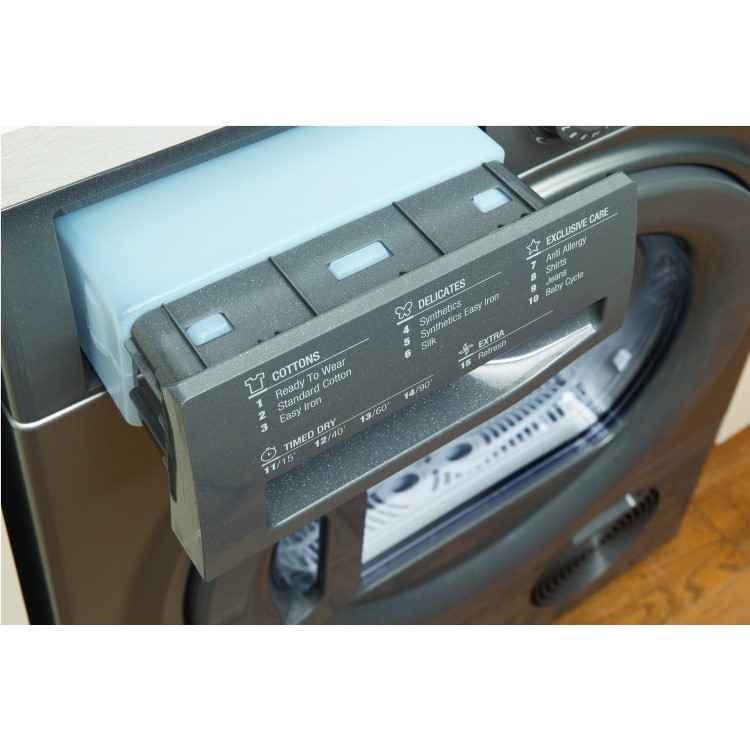 Refurbished Hotpoint TCFS83BGG Aquarius 8kg Freestanding Condenser Sensor Dryer - Graphite