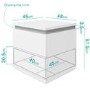 White Gloss Diamante Bedside Table with 2 Drawers - Gabriella