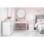 White Gloss Diamante Bedside Table with 2 Drawers - Gabriella