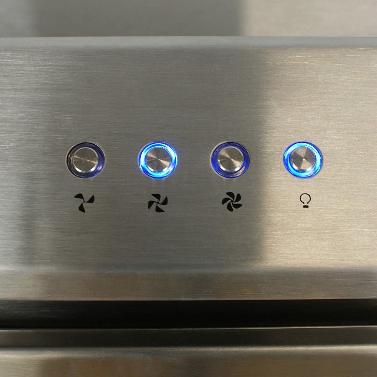 Refurbished electriQ eIQCHFGBSS60 60cm Angled Glass and Steel Designer Chimney Cooker Hood