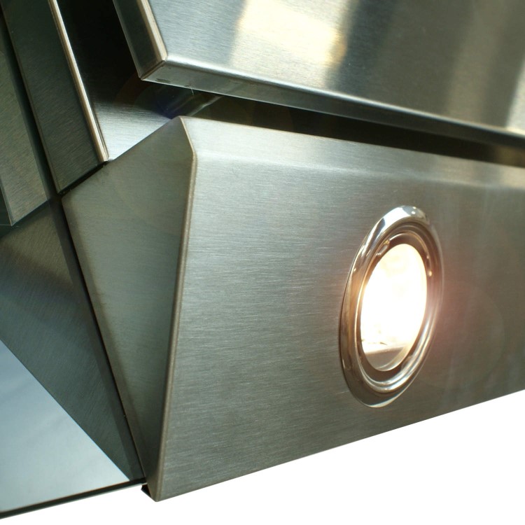 Refurbished electriQ eIQCHFGBSS60 60cm Angled Glass and Steel Designer Chimney Cooker Hood