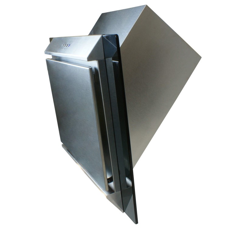 Refurbished electriQ eIQCHFGBSS60 60cm Angled Glass and Steel Designer Chimney Cooker Hood